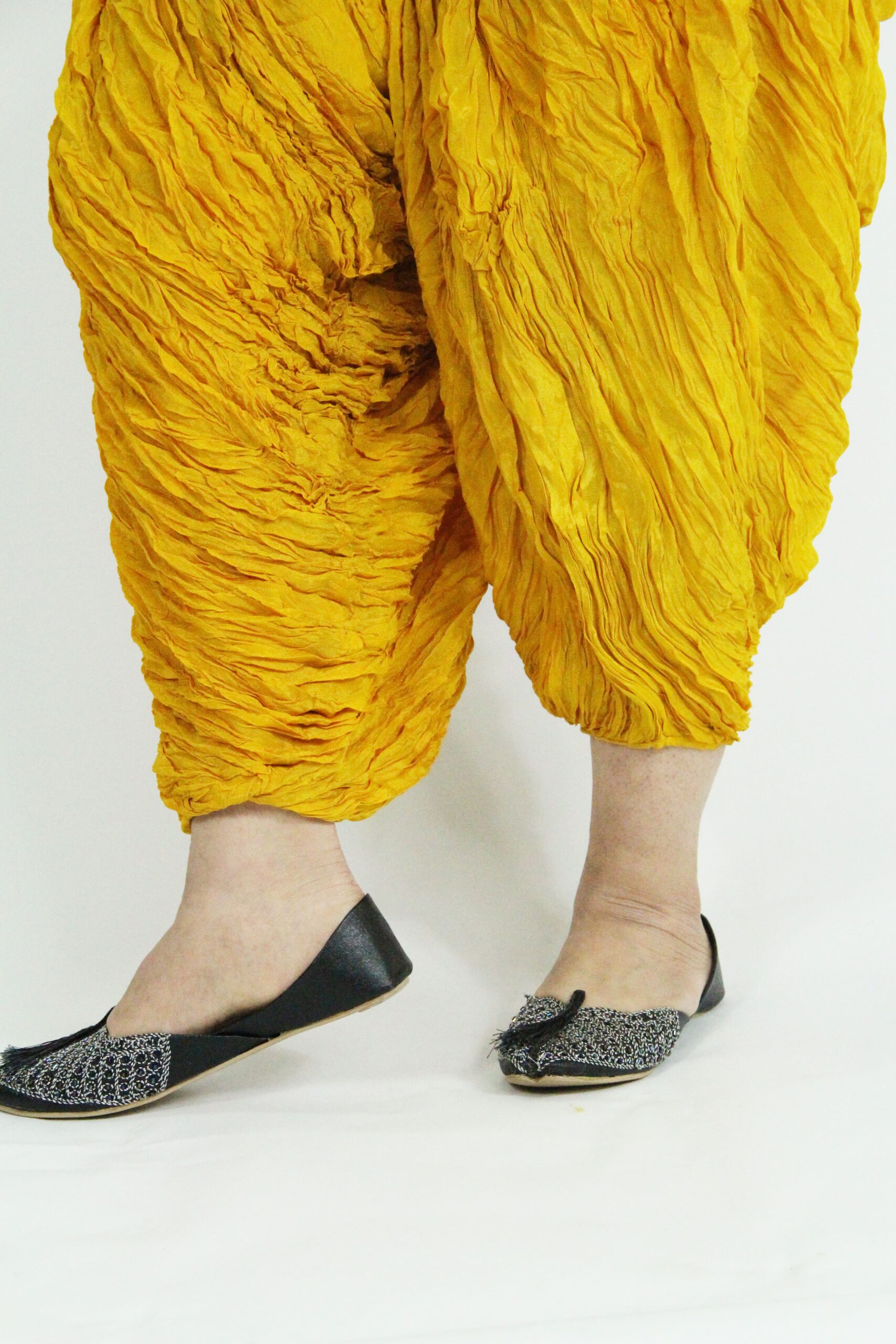 Traditionele Afghaanse broek Gibi Shalwar - voor vrouwen-geelTraditionele Afghaanse broek Gibi Shalwar - voor vrouwen-geel