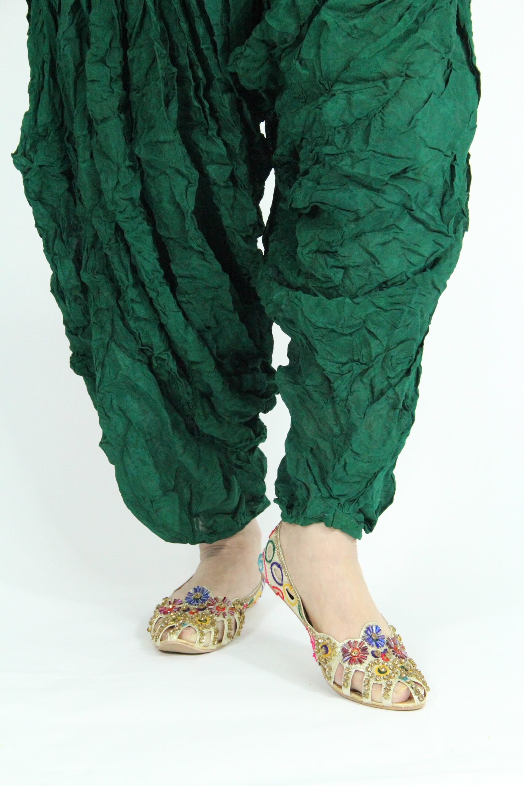 Traditionele Afghaanse broek Gibi Shalwar - voor vrouwen-groen